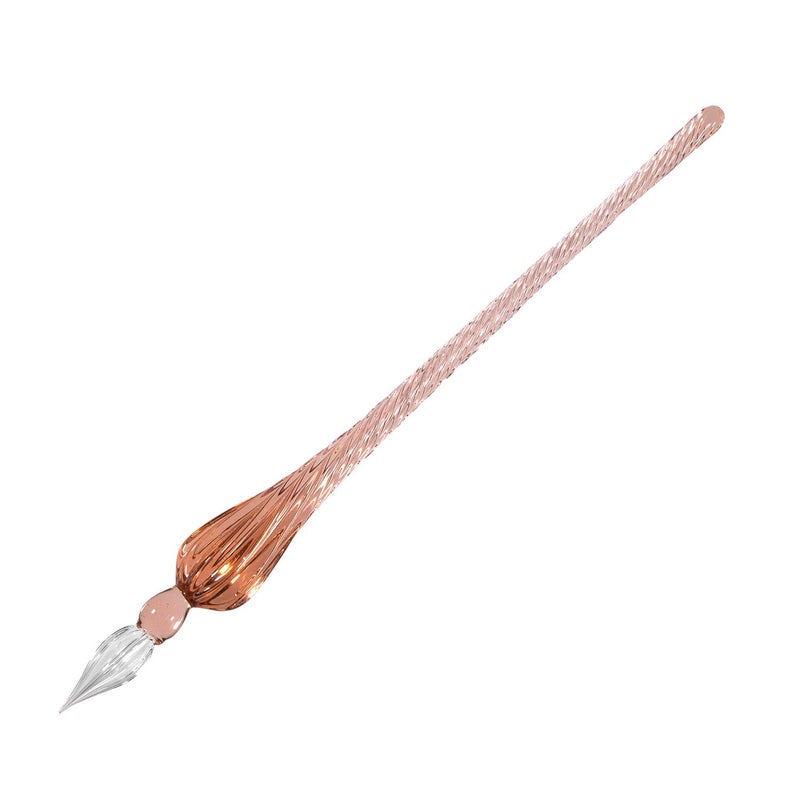 molshine Handmade Glass Dip Pen Crystal Calligraphy Pen Signature Dipped Pen for Artist Women Men Teens,Writing Drawing Decoration Gifts (Pink) - Image 1
